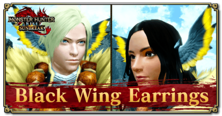 MH Rise Sunbreak - Black Wing Earrings
