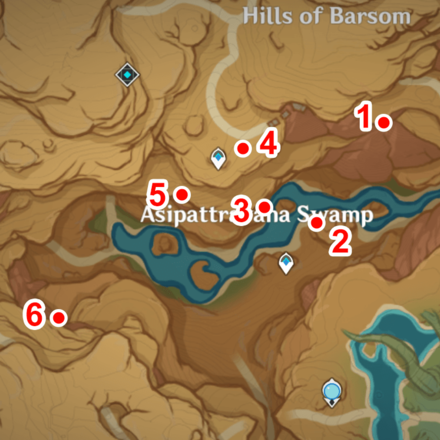 Genshin - Udumbara Locations Map