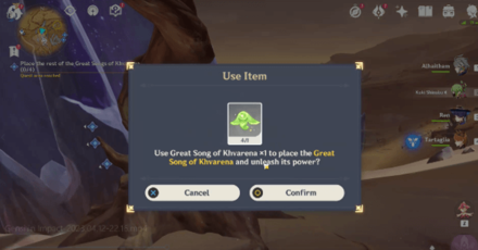 Genshin - The Hymn of Tir Yazad - Place the Great Songs of Khvarena 1 - Step 4