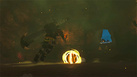 TOTK - Combat with a rolling Goron Cobblecrusher weapon maybe returns