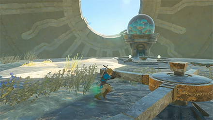 TOTK - Link Moves a Large Gear and it affects the environmental contraptions