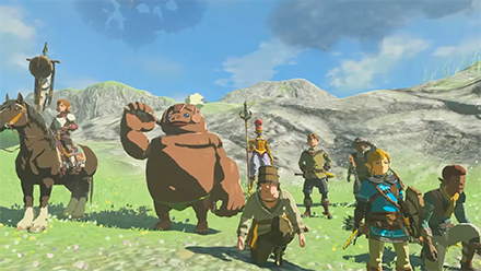 TOTK - Link with Hylians Gerudo and Gorons new Zonai Sword