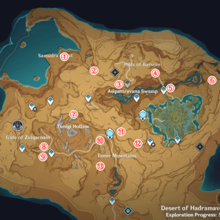 Genshin - Nirodha Fruit Puzzle Locations