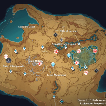 Genshin - Khvarena Mayfly Puzzle Locations