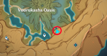 Genshin - Vourukasha Oasis Heart Pool Location