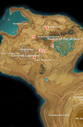 Genshin Impact - Sumeru Girdle of Sands Viewpoint Locations