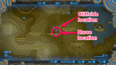 Zelda BOTW - Taobab Grassland Map Location