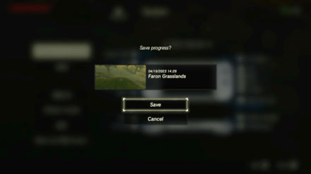 Zelda BOTW - Save the Game While on Top of the Cliff