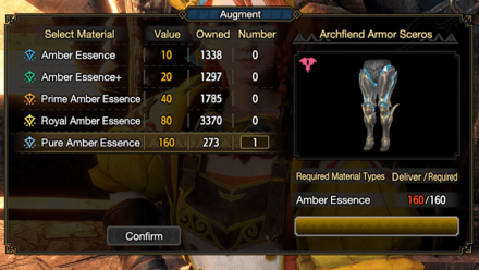 MH Rise Sunbreak - Armor Augment Pure Amber Essence