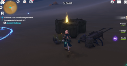 Genshin - How to Complete Fulminating Sandstorm Stage 1 - Collect Scattered Equipments
