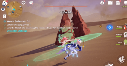 Genshin - The Culling of the Worms Demonstration - Lure the Wenut into attacking the rocks