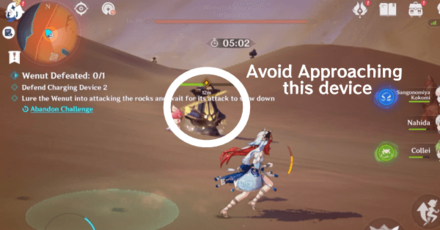 Genshin - How to Complete Fulminating Sandstorm Stage 3 - Stay Away from the Charging Device