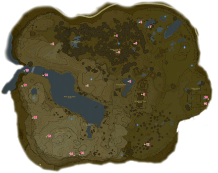 Great Plateau (Great Plataeu Region) Korok Seeds Map