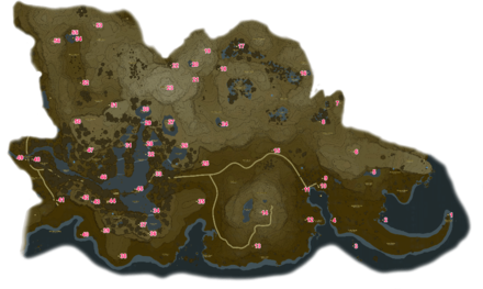 East Necluda (Faron Region) Korok Seeds Map