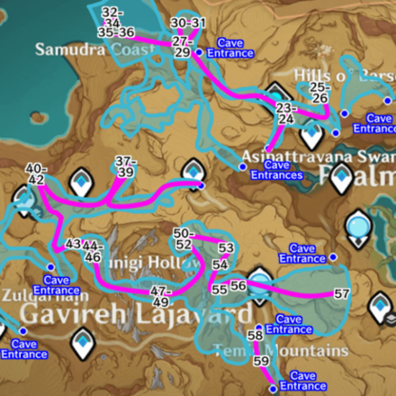 Genshin - Mourning Flower Farming Route - Underground.