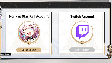 Honkai Star Rail - Login to HSR Account and Twitch Account