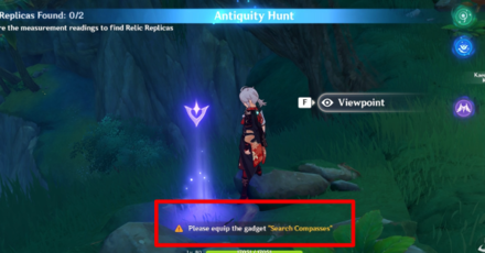 Genshin - How to Find all Replica Relic Locations - Equip the Search Compass