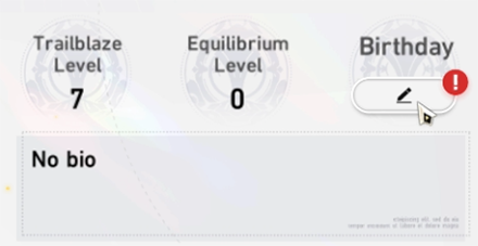 Honkai Star Rail - Select Birthday