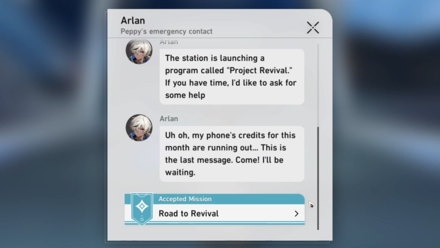 Honkai Star Rail - Road to Revival Message from Arlan