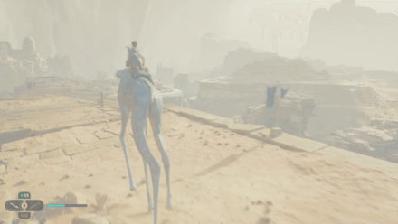 Jedi Survivor - Riding Spamel Over Bridge