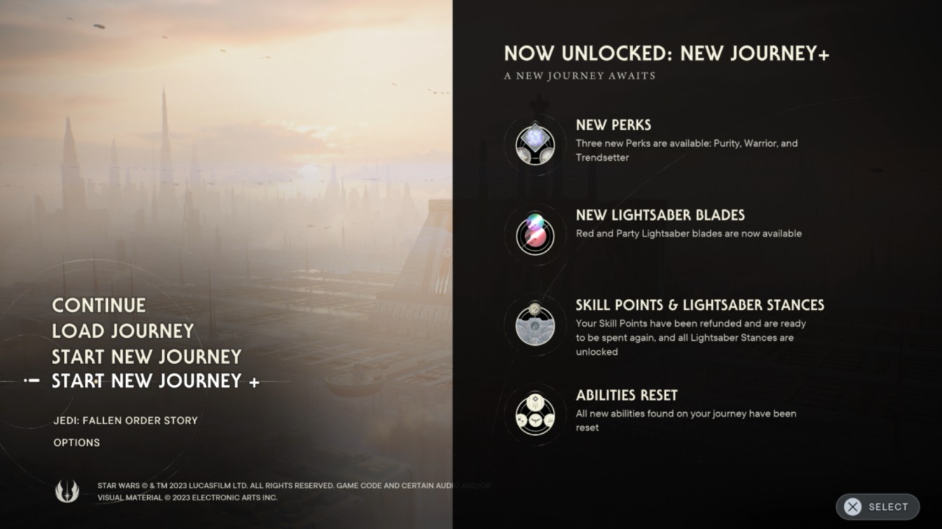 Jedi Survivor New Journey Plus Carries Over