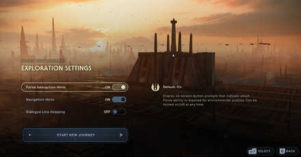 Enable or Disable Hints Start Menu - Star Wars Jedi Survivor