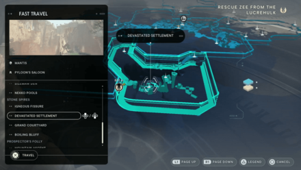 Jedi Survivor - Fast Travel to Devastated Settlement
