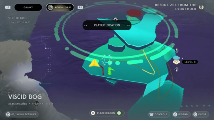 Jedi Survivor - Viscid Bog Zipline Map