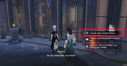Honkai Star Rail - Misdelivered Letters Solution Dialogue