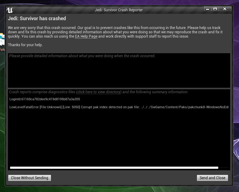 Jedi Survivor PC Crashing