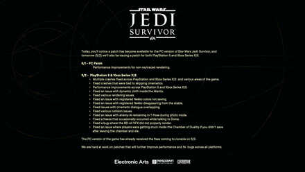 Jedi Survivor Patch Notes