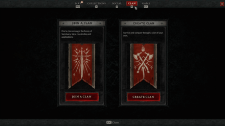 Diablo 4 - Clan Menu