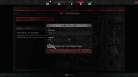 Diablo 4 - Search Clans in Clan Browser