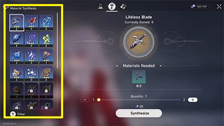 Honkai Star Rail - Material Synthesis Select Material