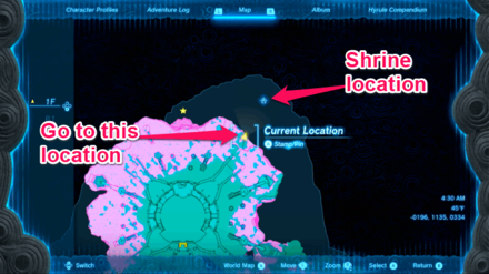 Zelda TotK - Shrine Location