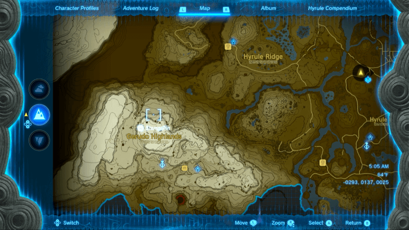 Legend of Zelda Breath of the Wild Topographic Map by Oromis