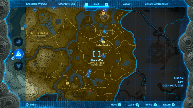 Legend of Zelda Breath of the Wild Topographic Map by Oromis