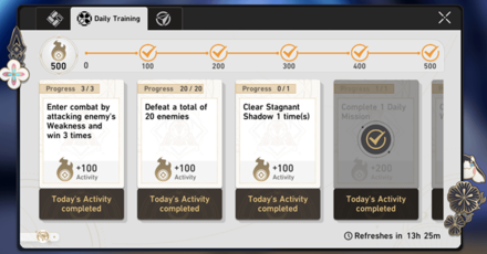 Honkai Star Rail - Perform Daily Training