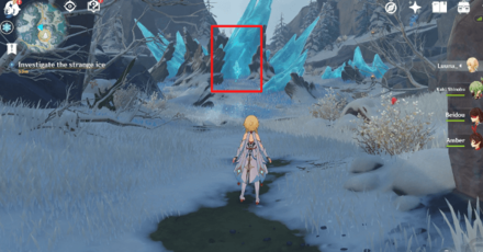 Genshin - In The Mountains - Investigate the Strange Ice