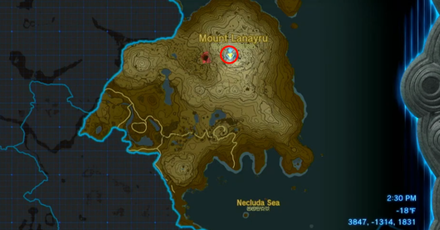 Zelda TotK - Mount Lanayru Skyview Tower Map Image