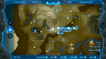 Zelda TotK - Castke Geoglyph Map Location