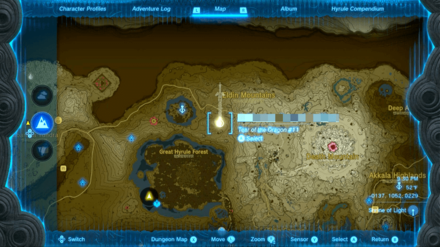 Zelda TotK - Master Sword Geoglyph Map Location
