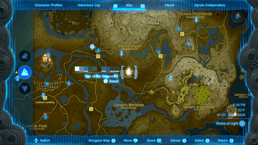 Zelda: Tears Of The Kingdom: All Dragon Tears, Memory Locations