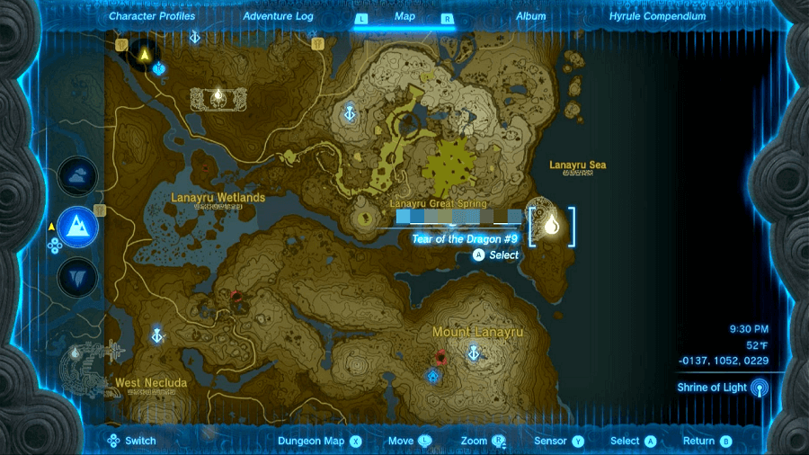 Zelda: Tears Of The Kingdom: All Dragon Tears, Memory Locations