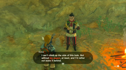 Zelda TotK Paragliding by an Enemy Camp