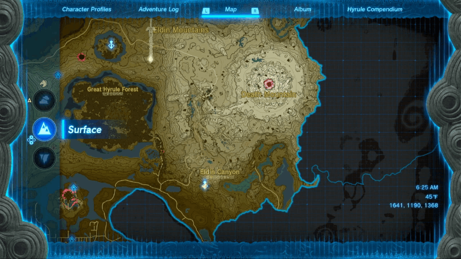 The Legend of Zelda: Breath of the Wild Eldin Region Map Map for