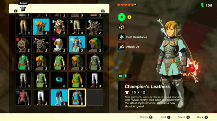 Zelda TotK - Wear Armor with High Base Defense