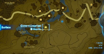 Hateno Village South Well Entrance Map Image