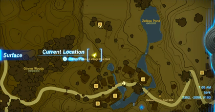 Hateno Village West Well Entrance Map Image