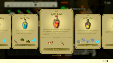 Zelda TotK - Cook Food and Elixirs that Grant Cold Resistance